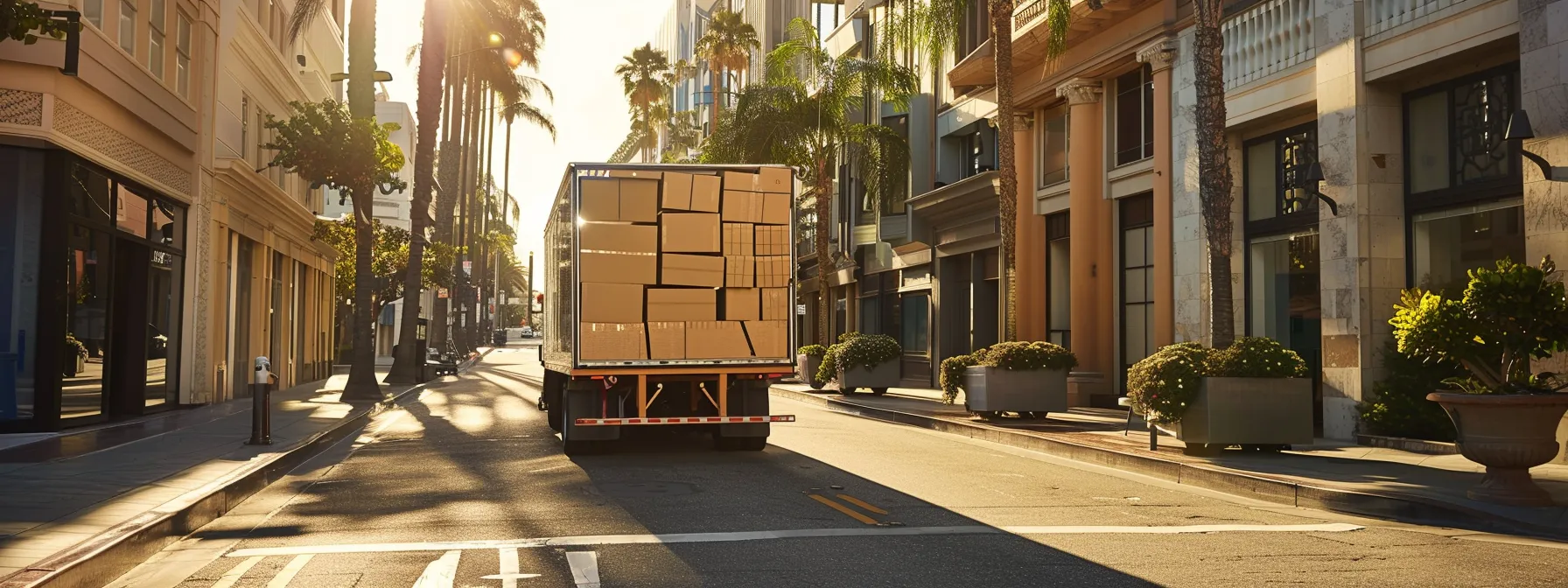 San Diego Local Moving Services: Comprehensive Guide 7 08240168 b632 4c5b bdf9 064d2b38ec06 a moving truck packed with boxes and furniture on a sunny san diego street, showcasing the cost factors in local moves.