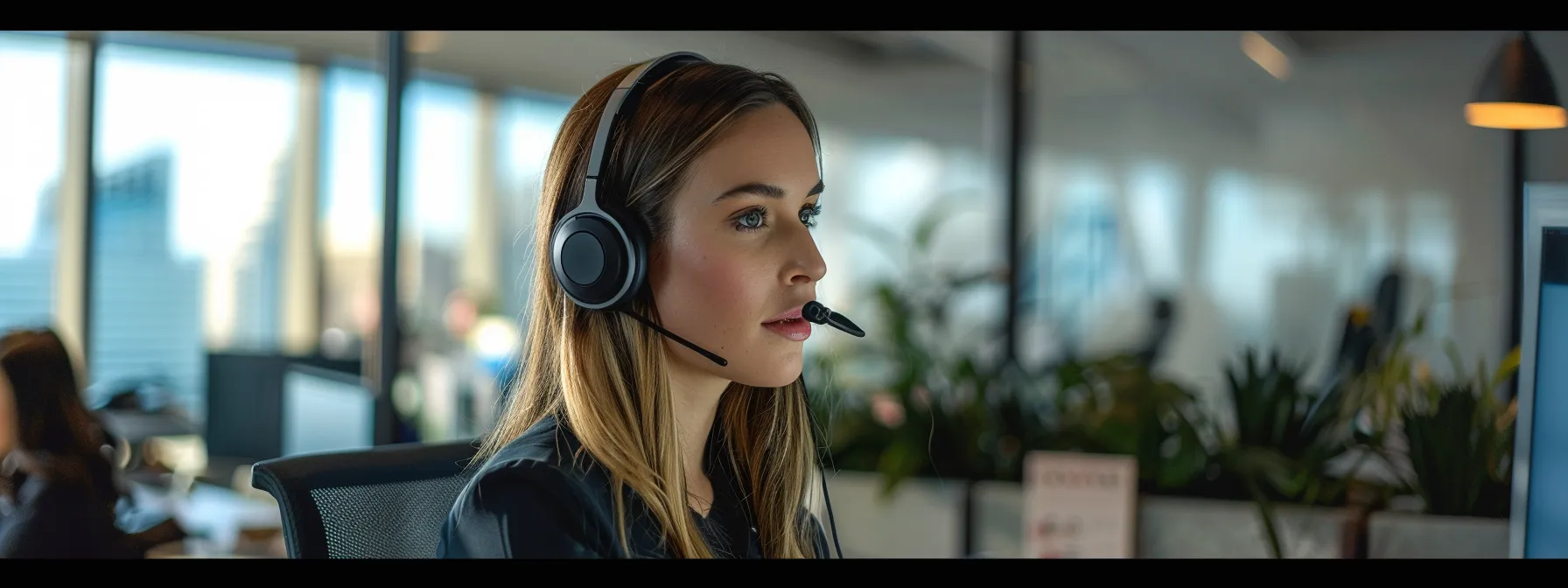 Ultimate Guide to San Francisco Local Moving Companies 7 117ea1cb 4d7f 4709 a2f6 5f7d03dc04e1 a customer service representative in a sleek office in san francisco, promptly responding to inquiries with a friendly and professional demeanor.