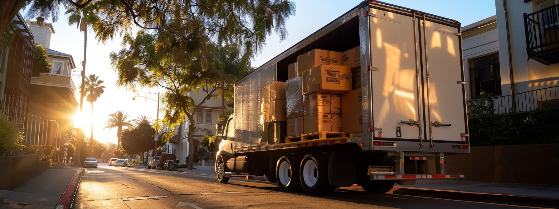 Maximizing Convenience With San Diego Local Moving Services 6 12153de6 27e4 41af 951a 02eb3e6e3c27 a pristine moving truck being carefully loaded with neatly stacked boxes by a team of professional movers in san diego.