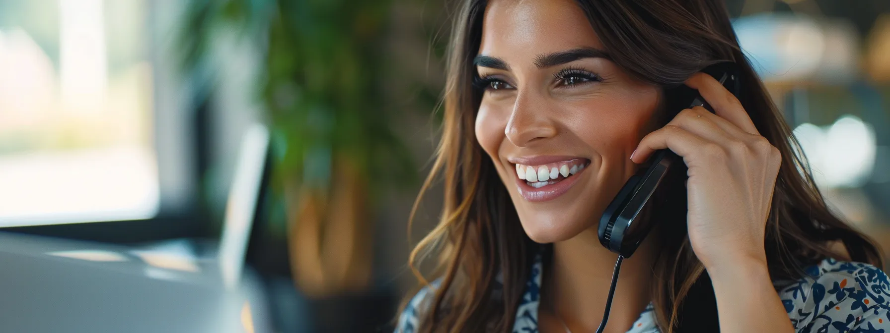 Choosing Your Ideal San Diego Moving Company 7 5b98c9ed 37be 4fb5 9abe 96521d8db0ae a customer service representative smiling warmly while assisting a customer with moving inquiries over the phone.