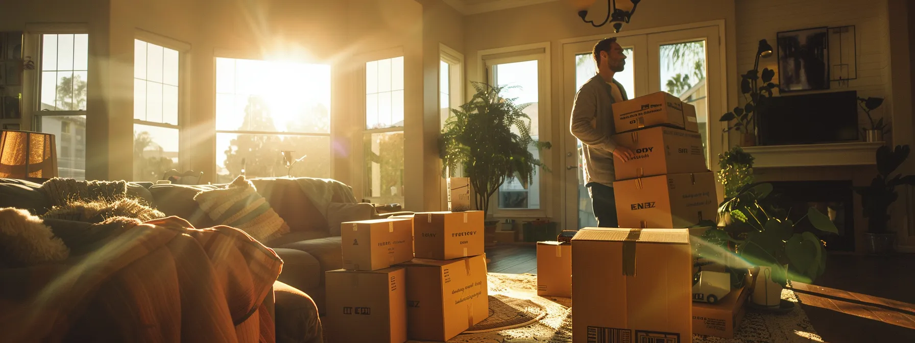 Why Choose Orange County Packing and Unpacking Services for Your Move 8 65e7e462 4385 4d9b 9b20 bd15fd66f573 a professional packer carefully organizing personalized boxes in a spacious living room, ready for a residential move in orange county.