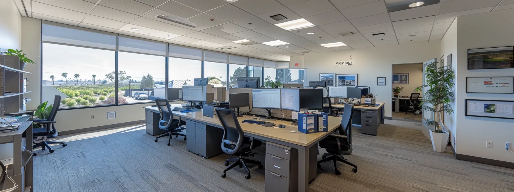 Orange County Office Moving Services: Your Detailed Relocation Guide 10 6f451fc7 b052 435f a512 74a1eb4f2384 a modern, organized office space in orange county with stylish workstations, fully functional it systems, and updated contact information displayed on a sleek desk.