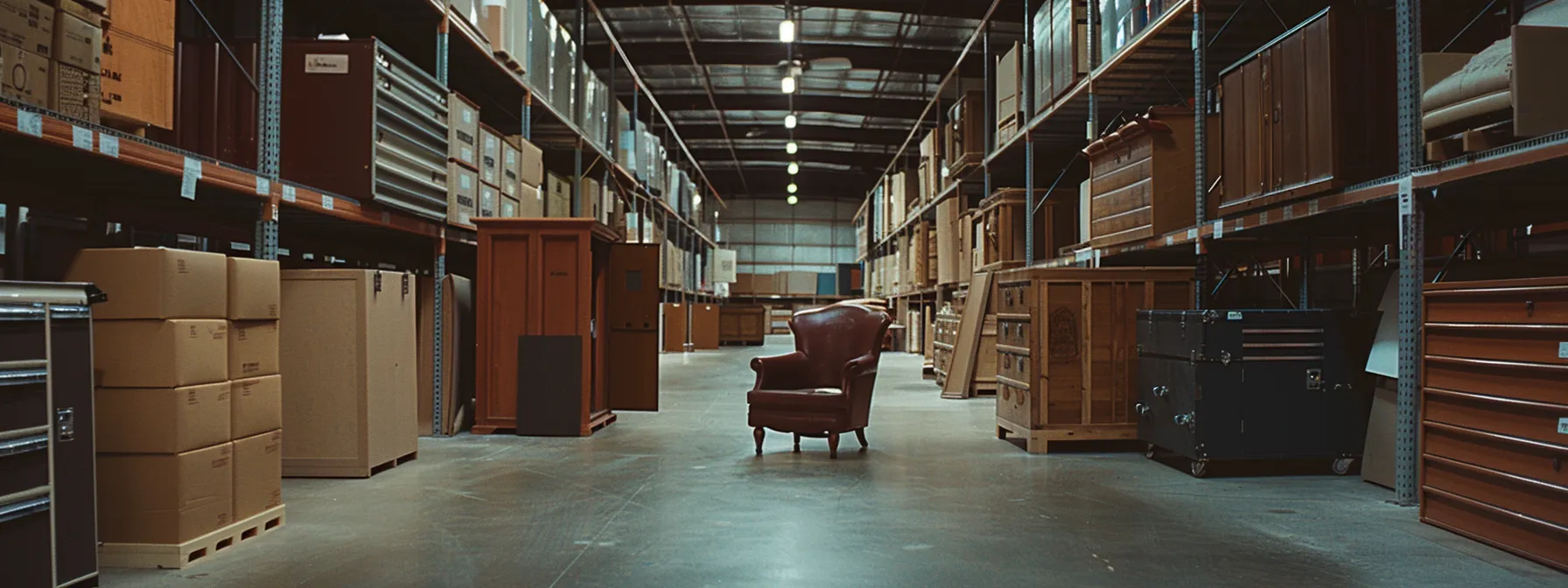 a climate-controlled storage unit in los angeles filled with pristine, well-organized furniture and delicate office equipment. a climate-controlled storage unit in los angeles filled with pristine, well-organized furniture and delicate office equipment.