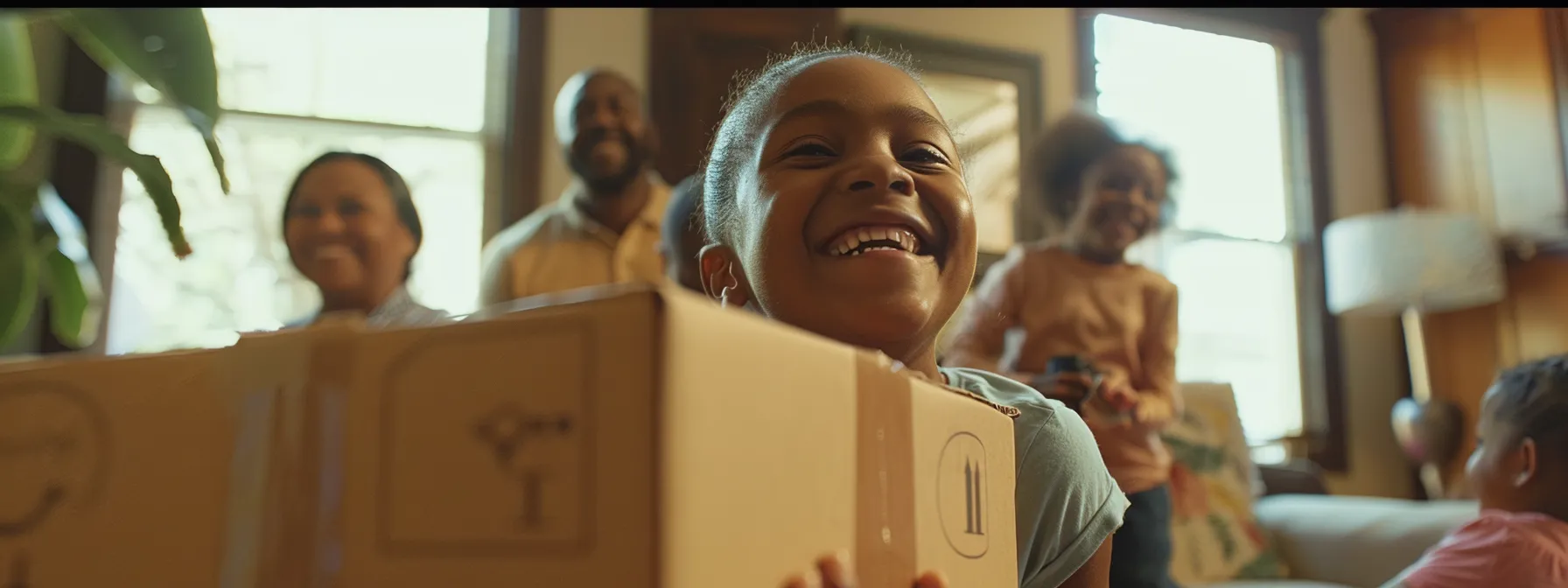 a family smiling with joy as la movers carefully pack and unpack their belongings, ensuring a stress-free and efficient move.