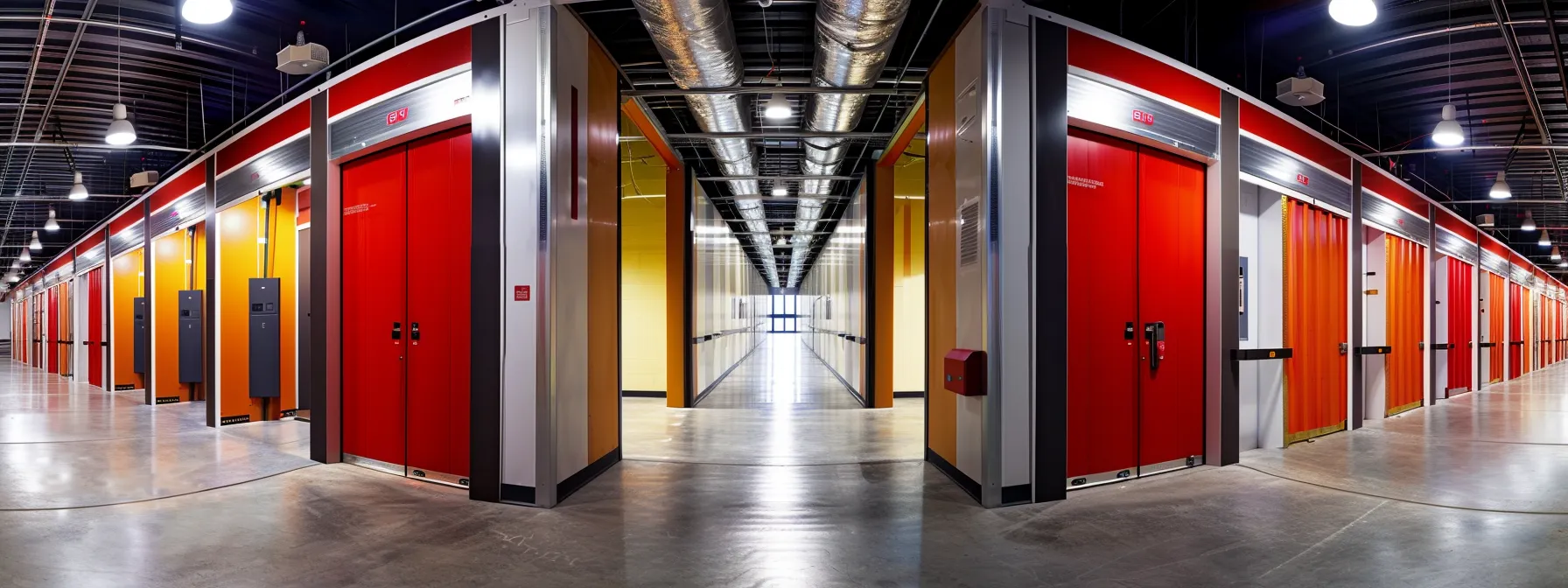 a modern, brightly lit storage facility in downtown san francisco with a variety of unit sizes and pricing plans displayed.