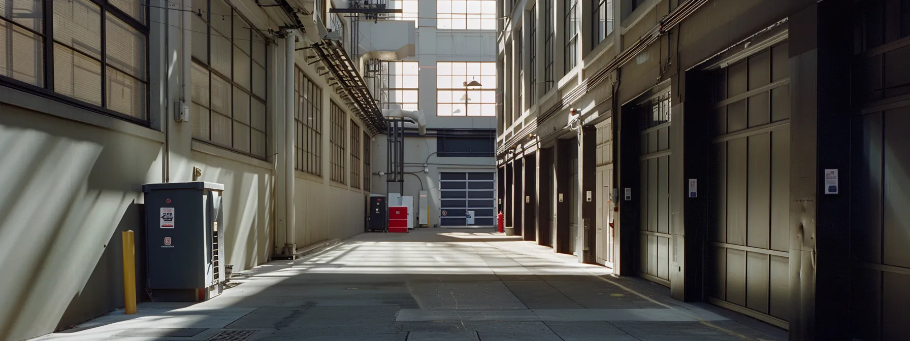 a modern climate-controlled storage facility in downtown san francisco, equipped with advanced surveillance and secure gate access, preserving belongings from environmental damage.