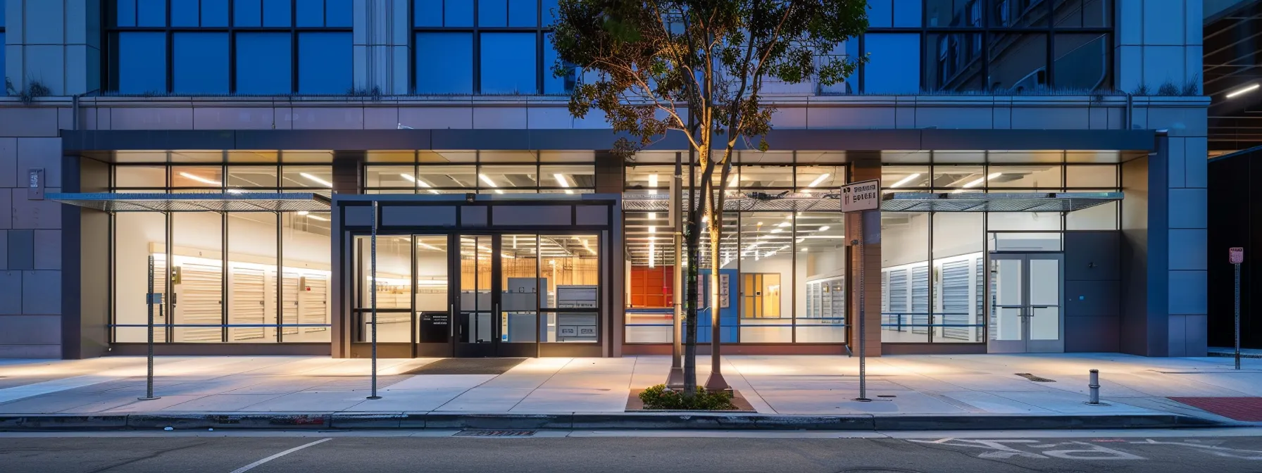 a modern storage facility in downtown san francisco with high-tech security systems, pristine cleanliness, and shining reputation, ensuring a safe and reliable space for storing belongings.