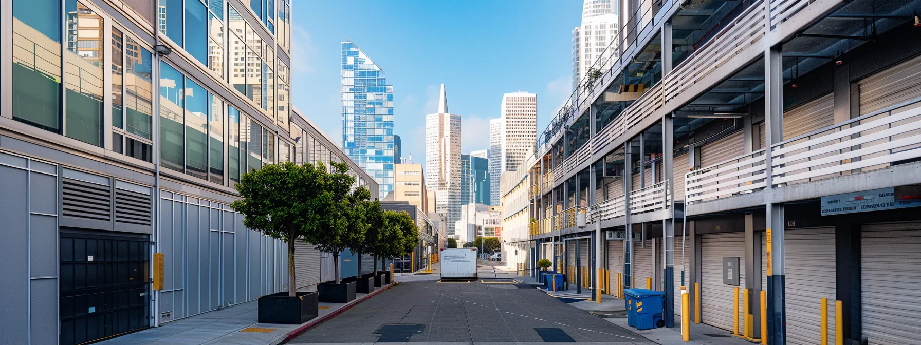 a modern storage facility in downtown san francisco, featuring advanced security measures, climate-controlled units, and flexible rental options to meet the unique needs of movers in the bustling city.