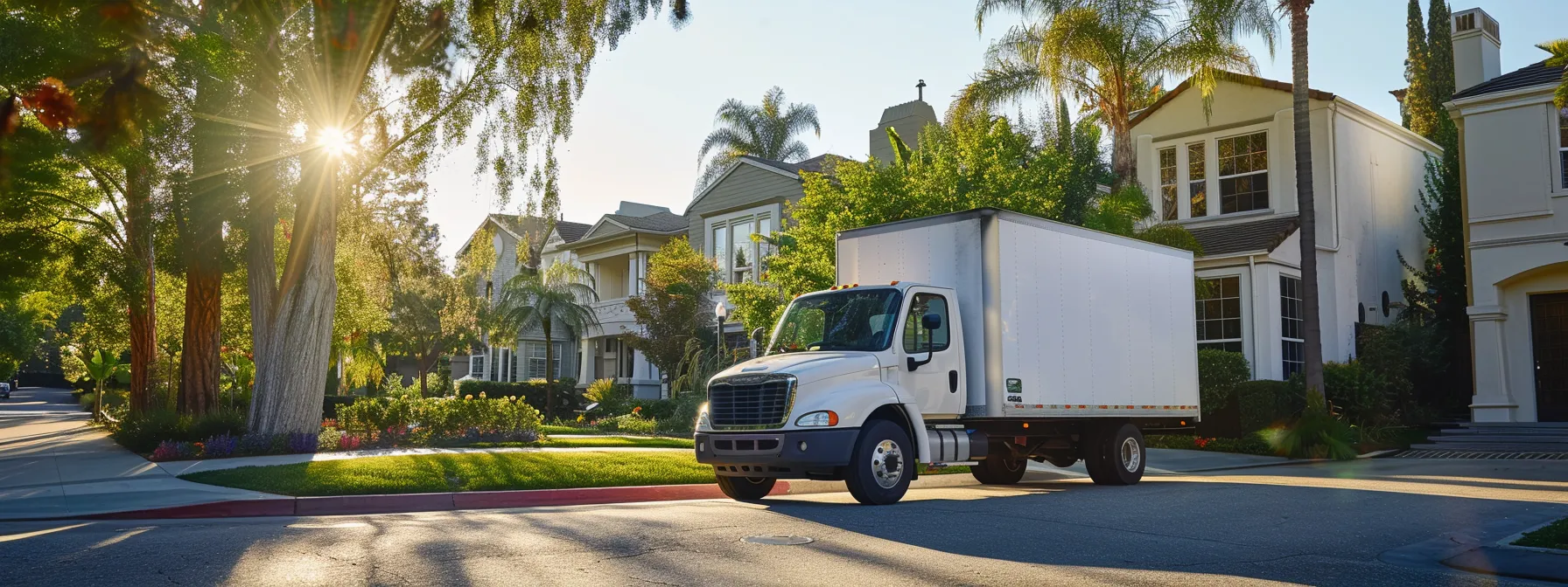 a moving truck parked in front of a sunny los angeles home, showcasing transparent pricing and top-notch service from move central. a moving truck parked in front of a sunny los angeles home, showcasing transparent pricing and top-notch service from move central.