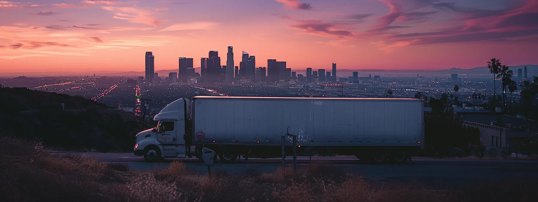 a moving truck parked on a scenic route in los angeles, with the city skyline in the background, highlighting the potential hidden fees and extra charges when moving locally. a moving truck parked on a scenic route in los angeles, with the city skyline in the background, highlighting the potential hidden fees and extra charges when moving locally.