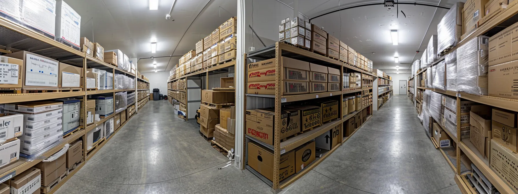 a neatly organized climate-controlled storage unit in san francisco with labeled boxes and an inventory list for easy access and monitoring.