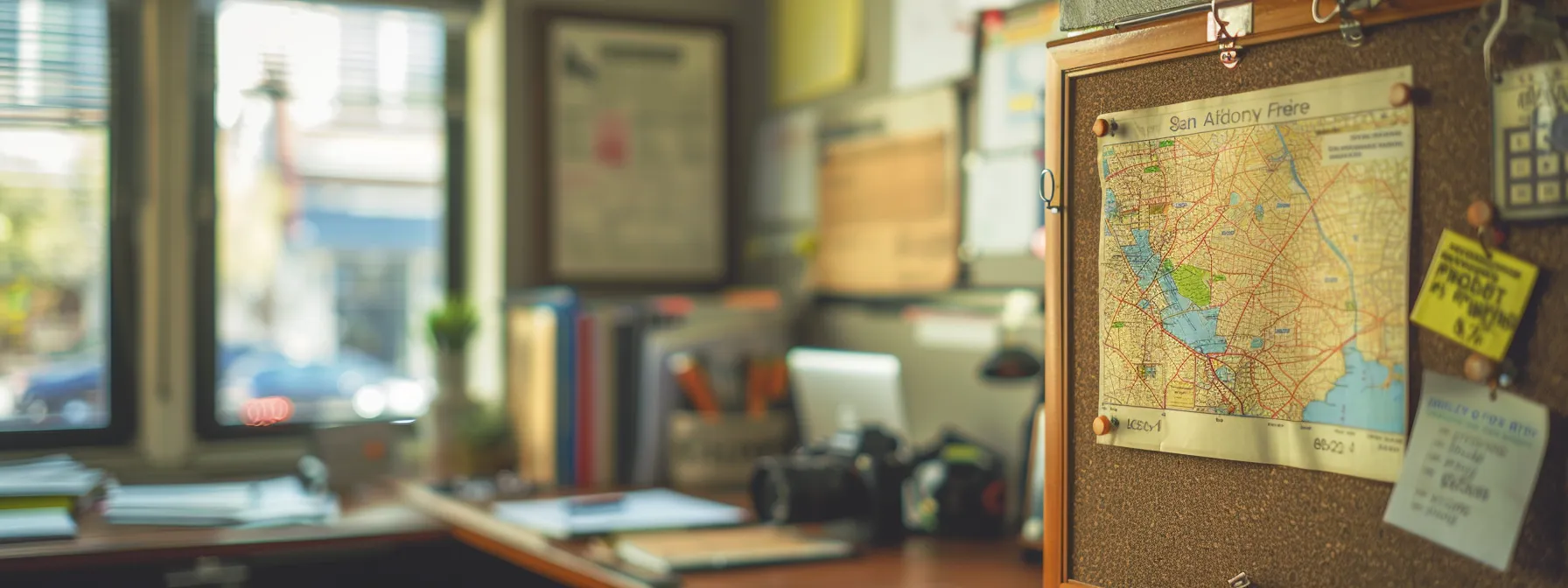 a neatly organized moving checklist pinned on a corkboard with a map of san francisco in the background, showcasing a stress-free relocation plan.