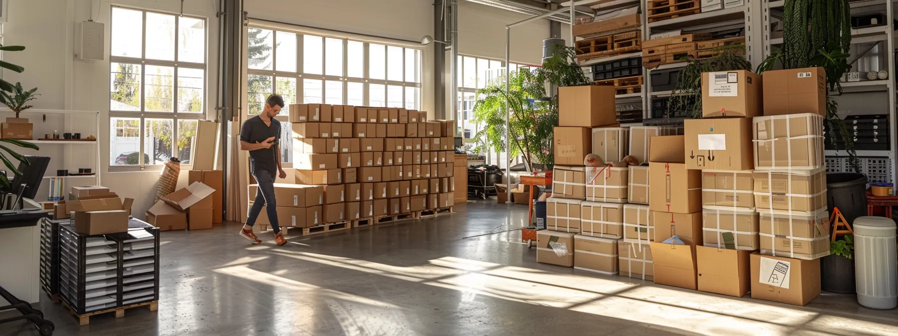 a person packing personal items in sturdy cardboard boxes in a spacious, well-lit room, showcasing organized stacks and labeled containers ready for the move. a person packing personal items in sturdy cardboard boxes in a spacious, well-lit room, showcasing organized stacks and labeled containers ready for the move.