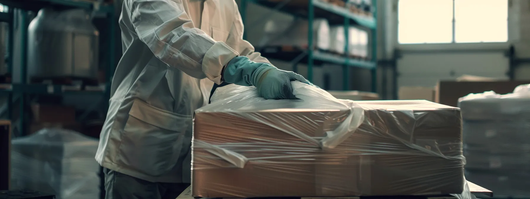 a professional mover carefully wrapping delicate items in high-quality materials for safe transport. a professional mover carefully wrapping delicate items in high-quality materials for safe transport.