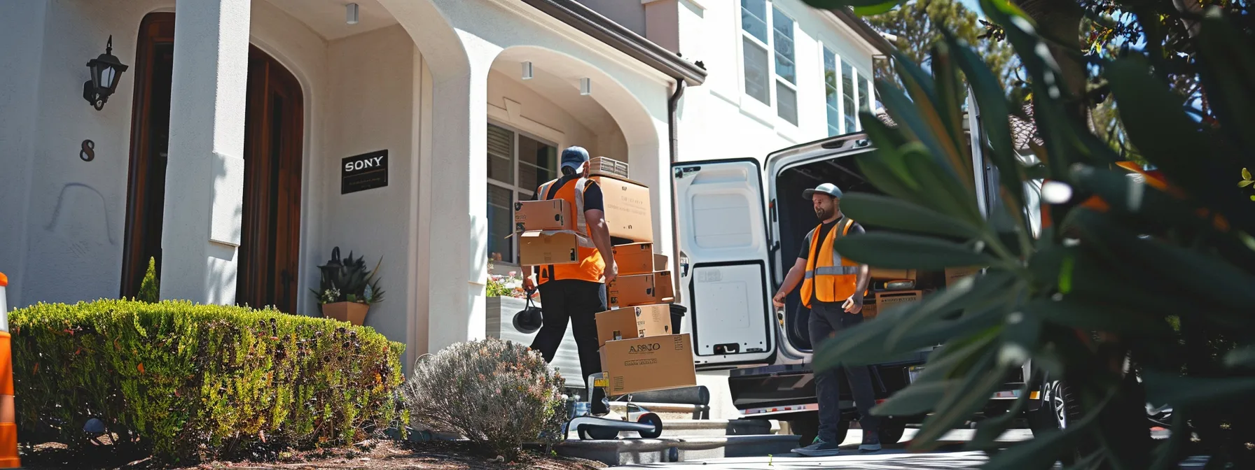 a professional moving team in orange county, displaying excellent customer service and professionalism, with clear communication and flexibility, ensuring a smooth and efficient moving experience.