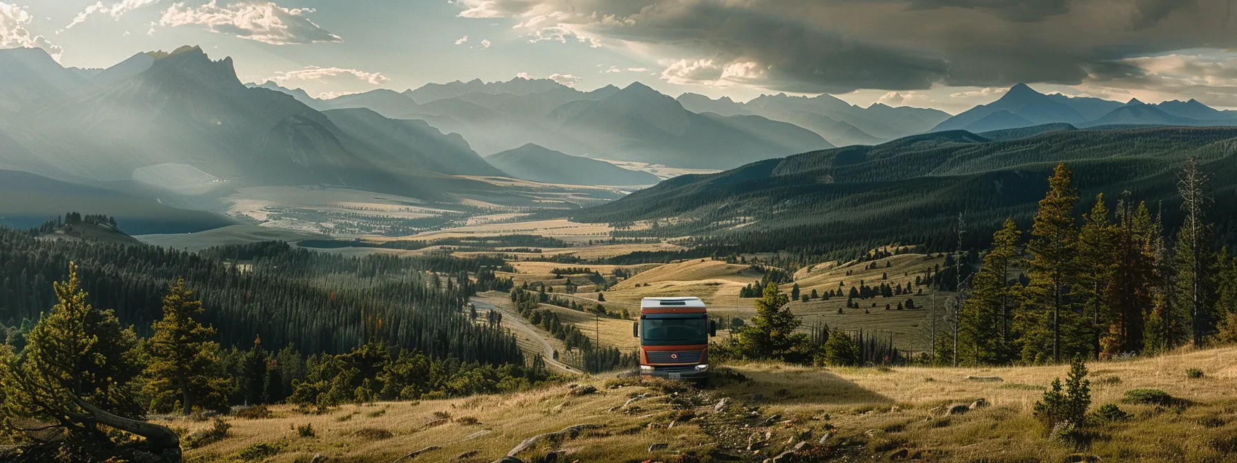 a professional moving truck winding through scenic landscapes on a cross country journey. a professional moving truck winding through scenic landscapes on a cross country journey.