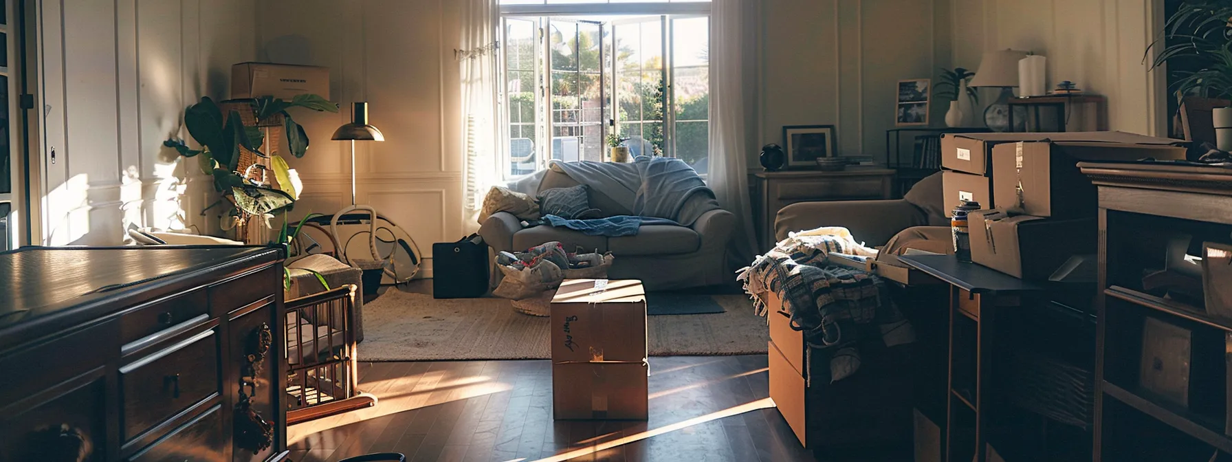 a professional team swiftly packing belongings in a spacious living room, ready for an emergency relocation in orange county. a professional team swiftly packing belongings in a spacious living room, ready for an emergency relocation in orange county.