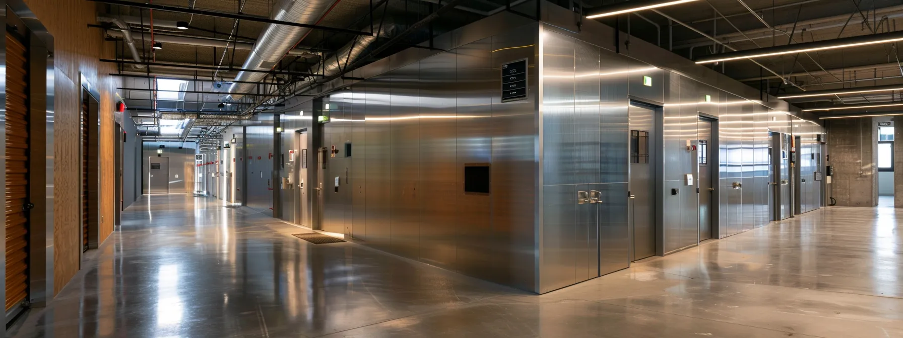 a sleek, modern storage facility in downtown san francisco with state-of-the-art security features and climate-controlled units for sensitive items. a sleek, modern storage facility in downtown san francisco with state-of-the-art security features and climate-controlled units for sensitive items.