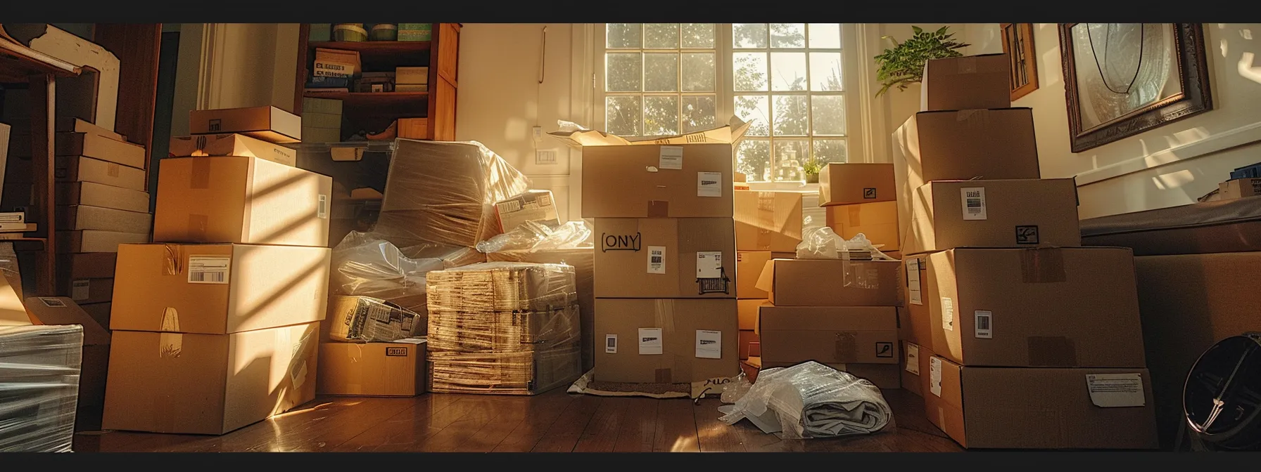a stack of sturdy, labeled moving boxes filled with valuable items, surrounded by bubble wrap and packing tape, ready for a successful move in downtown san francisco. a stack of sturdy, labeled moving boxes filled with valuable items, surrounded by bubble wrap and packing tape, ready for a successful move in downtown san francisco.