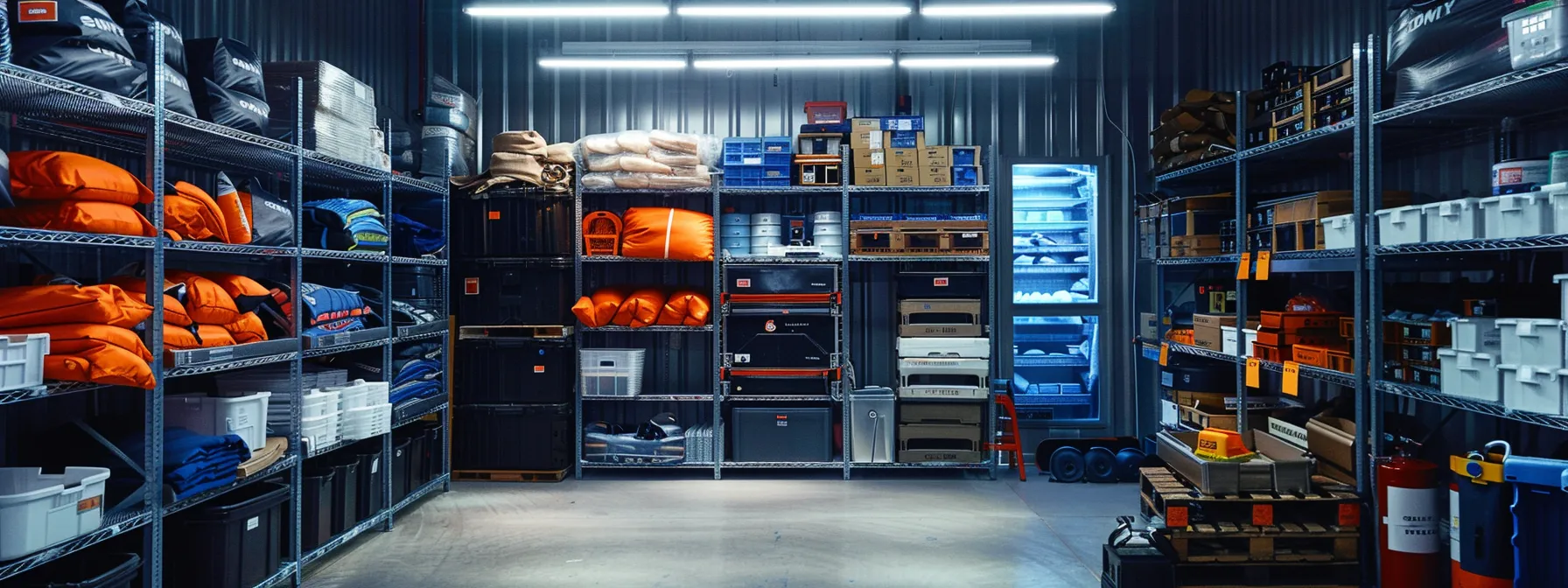 a well-organized climate-controlled storage unit with protective measures in place to safeguard sensitive belongings.