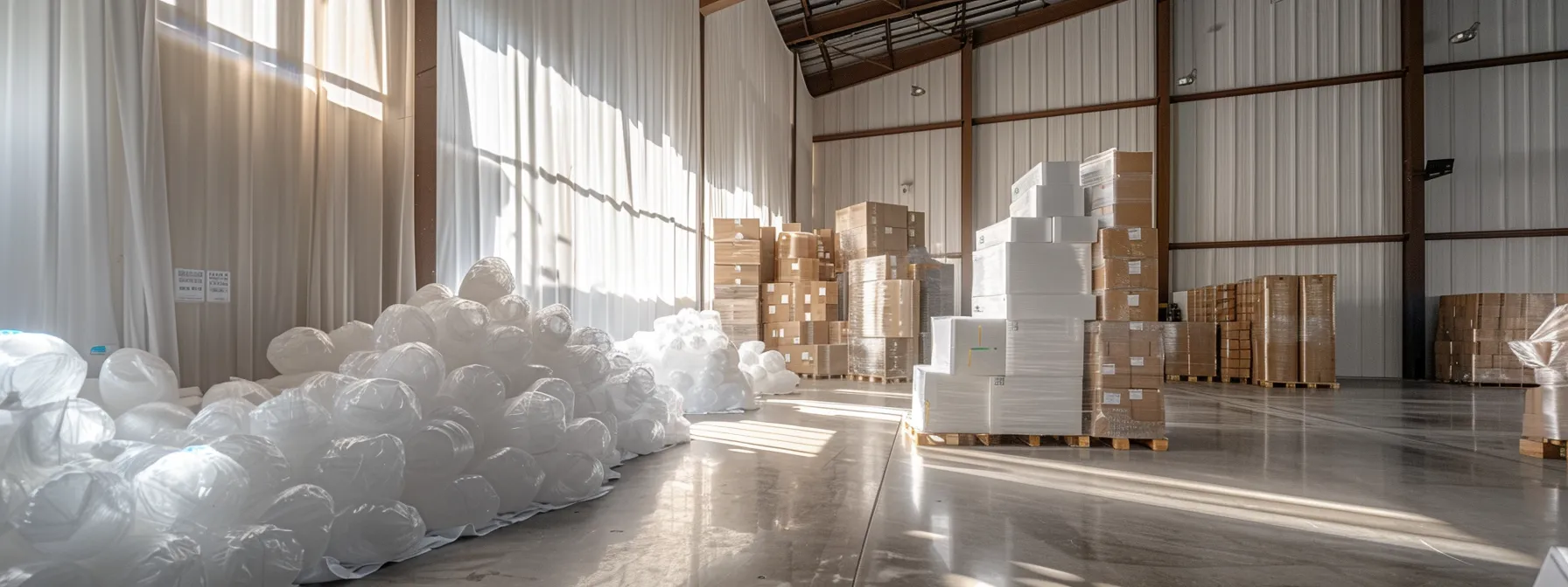 a worker carefully wrapping delicate items in custom corrugated boxes with foam padding in a spacious warehouse in irvine, ca. a worker carefully wrapping delicate items in custom corrugated boxes with foam padding in a spacious warehouse in irvine, ca.
