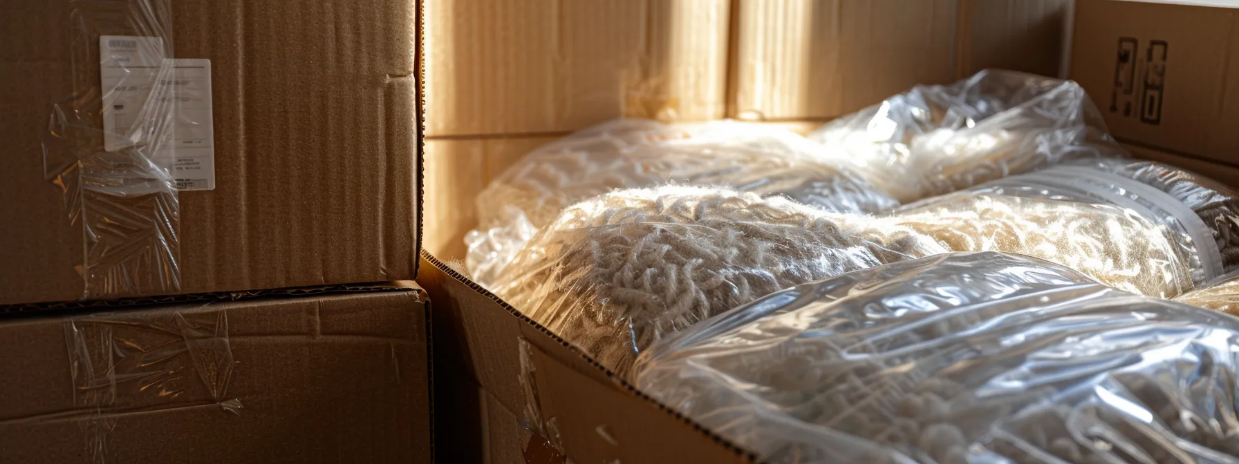 carefully wrapped fragile items packed in sturdy boxes with protective cushioning, ready for safe transit during a move in costa mesa.