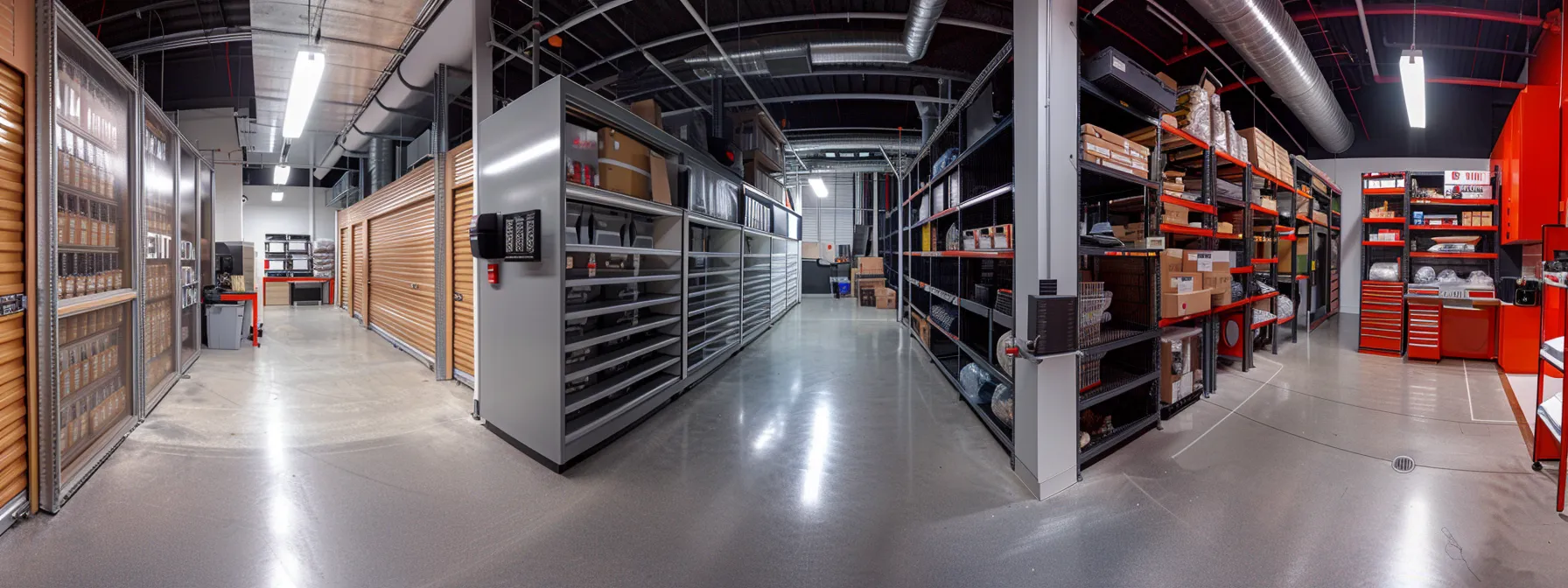 inside a modern climate-controlled storage unit in downtown san francisco, showcasing neatly stacked belongings protected from fluctuating temperatures and humidity levels. inside a modern climate-controlled storage unit in downtown san francisco, showcasing neatly stacked belongings protected from fluctuating temperatures and humidity levels.