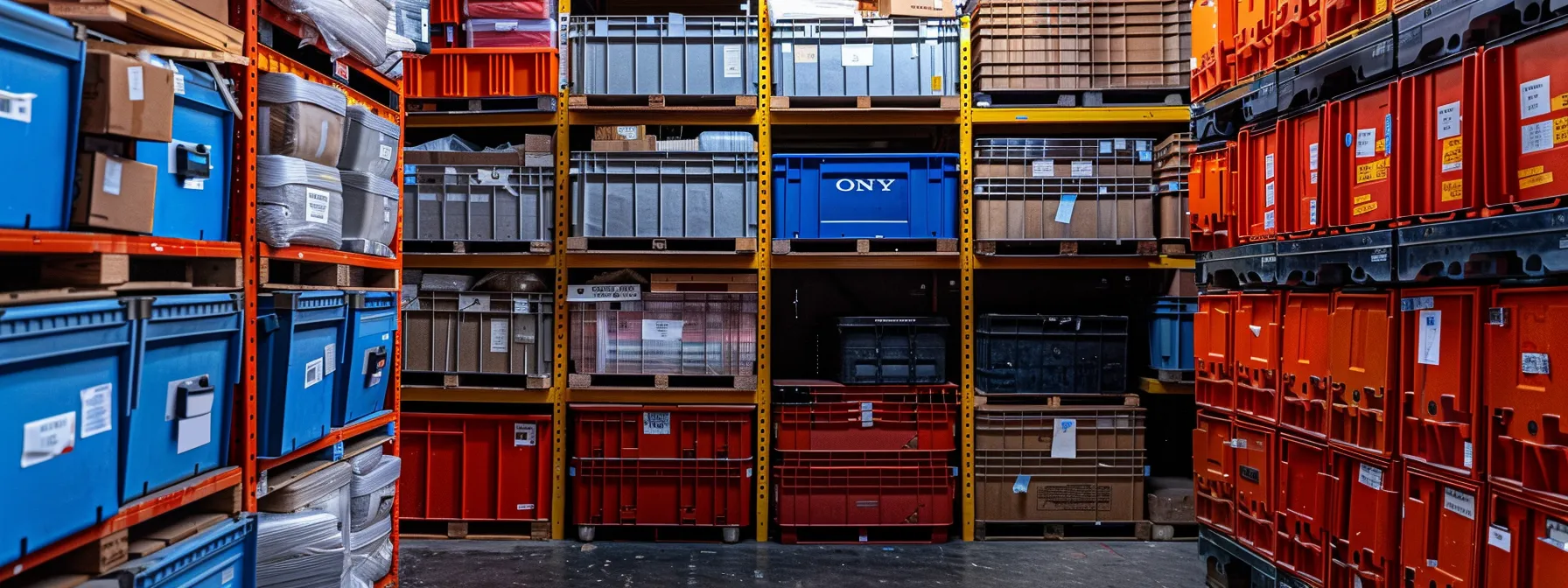 organized storage containers stacked neatly, filled with labeled belongings, ready for secure storage in downtown san francisco.