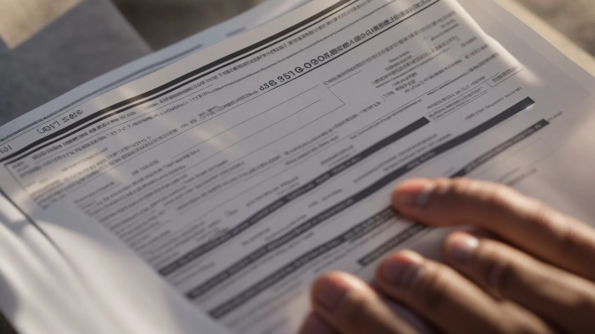 a person reviewing a stack of legal and financial documents under the bright sun in irvine, ca (33.6846° n, -117.8265° w). a person reviewing a stack of legal and financial documents under the bright sun in irvine, ca (33.6846° n, -117.8265° w).