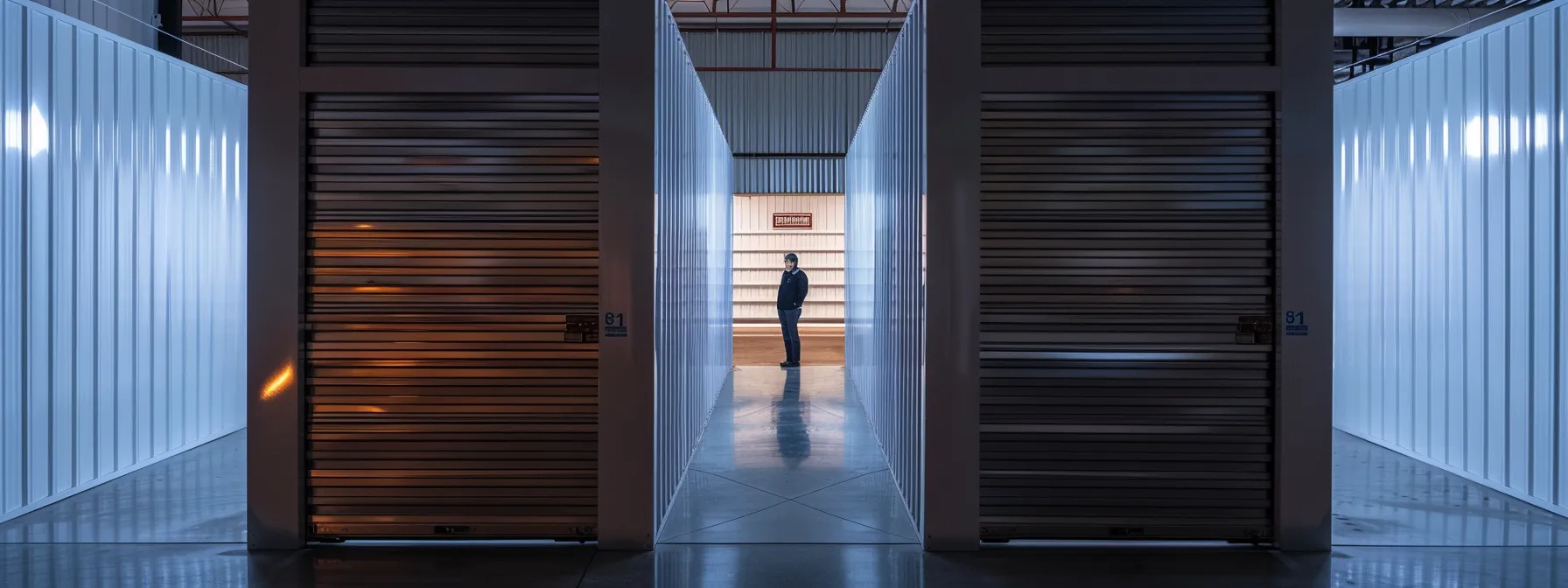 a person standing in a pristine, well-lit storage unit in irvine, ca, comparing amenities and security features to make an informed decision. a person standing in a pristine, well-lit storage unit in irvine, ca, comparing amenities and security features to make an informed decision.