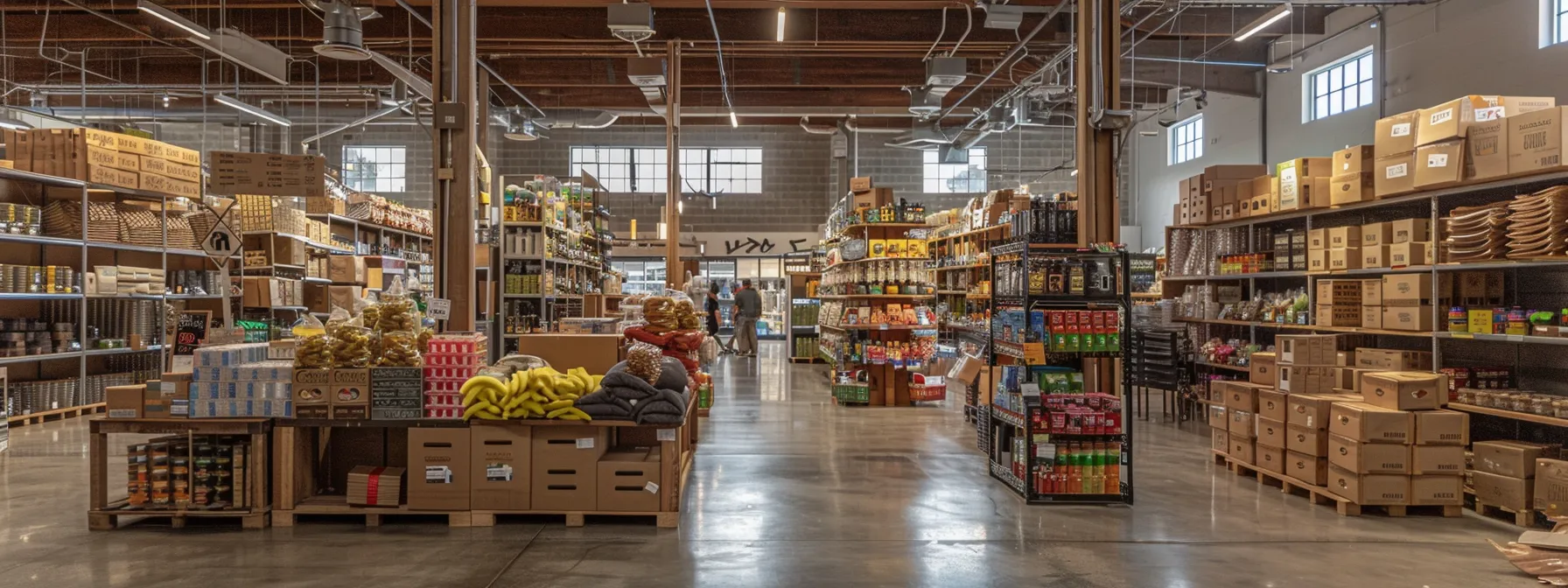 a bustling local market in los angeles showcasing vibrant, eco-friendly packaging solutions that promote sustainability and customer satisfaction.