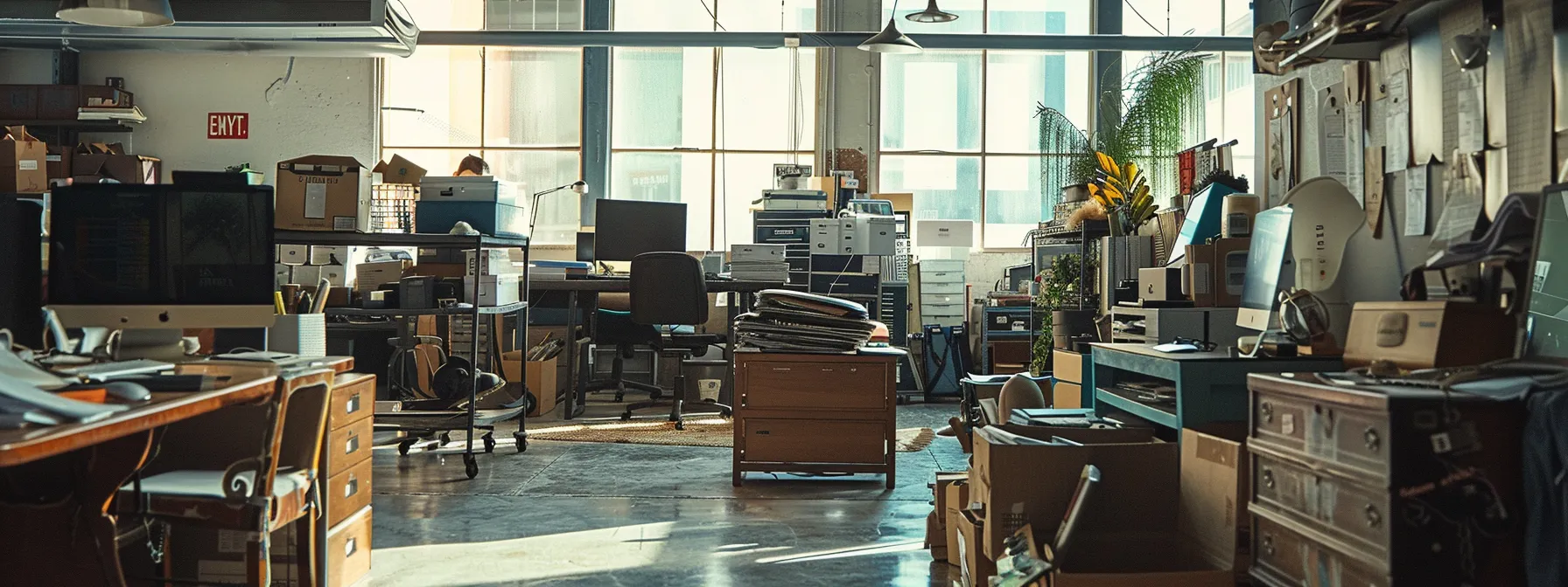 a bustling office in los angeles filled with movers coordinating efficient relocation plans.