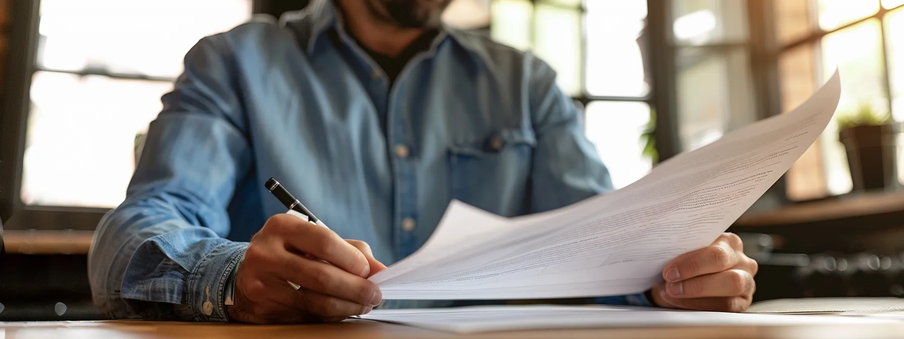 a man reviewing official documents with a trustworthy la moving company representative. a man reviewing official documents with a trustworthy la moving company representative.