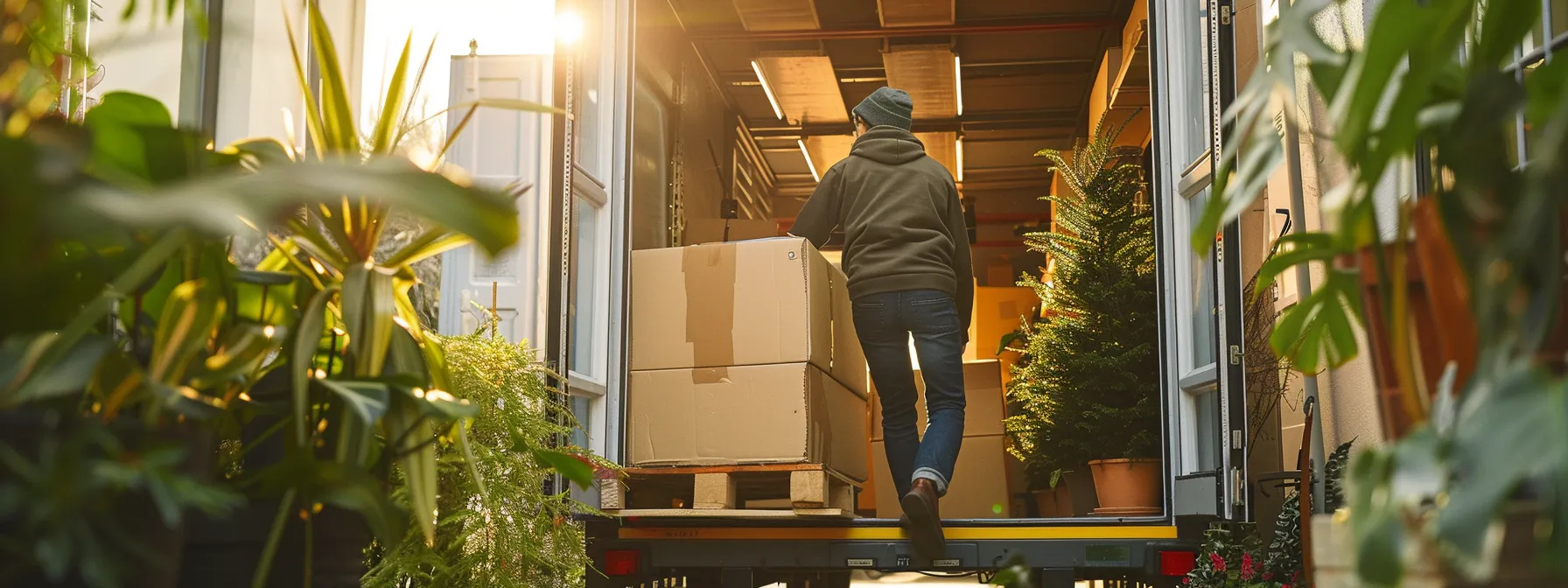 a professional same-day mover carefully loading specialized equipment into a moving truck for an urgent relocation.
