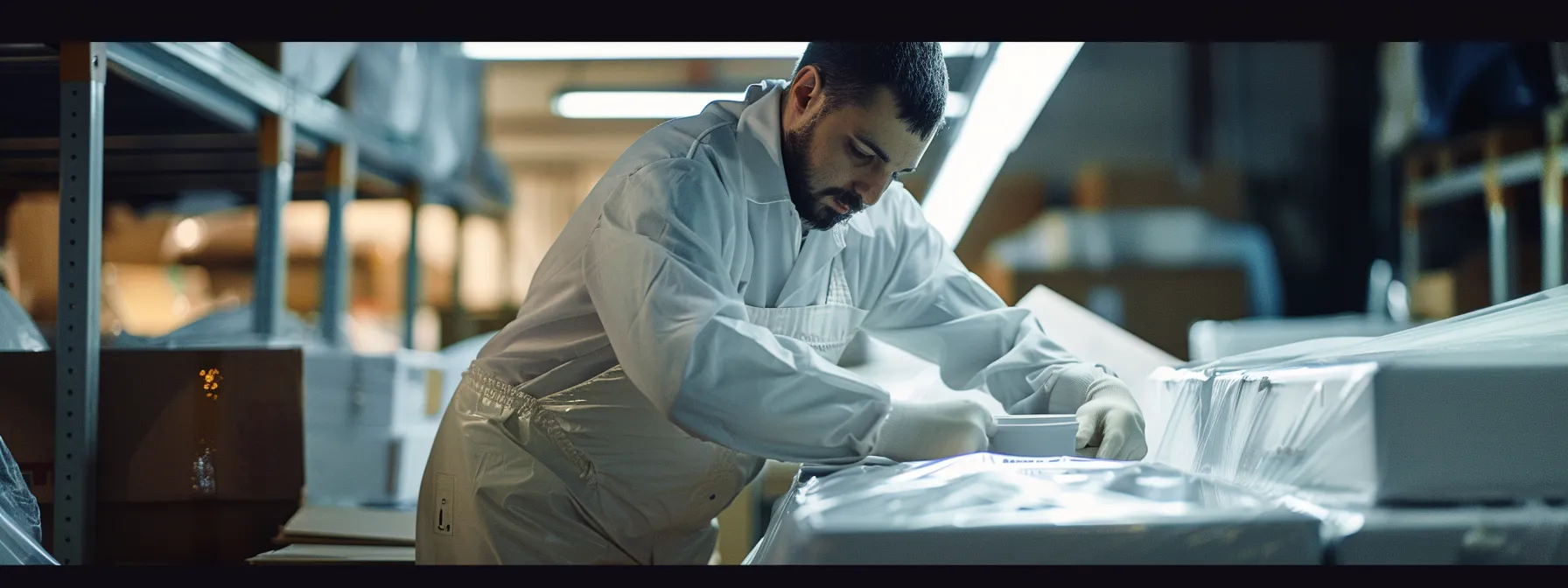 professional movers carefully wrapping and securing high-value items in custom packaging before transportation. professional movers carefully wrapping and securing high-value items in custom packaging before transportation.