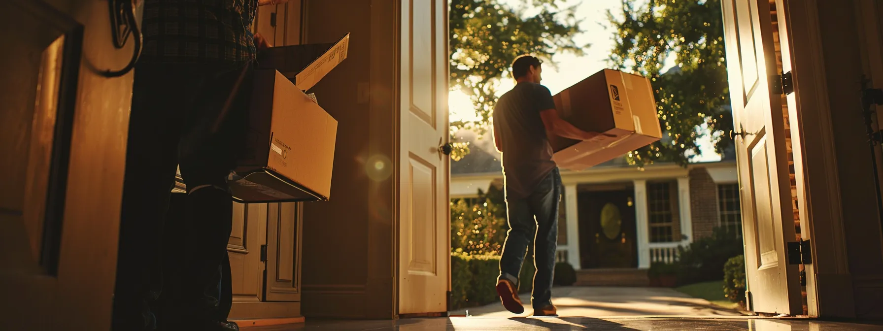 professional movers carefully transporting specialty items through a narrow doorway, ensuring a smooth and stress-free residential move.