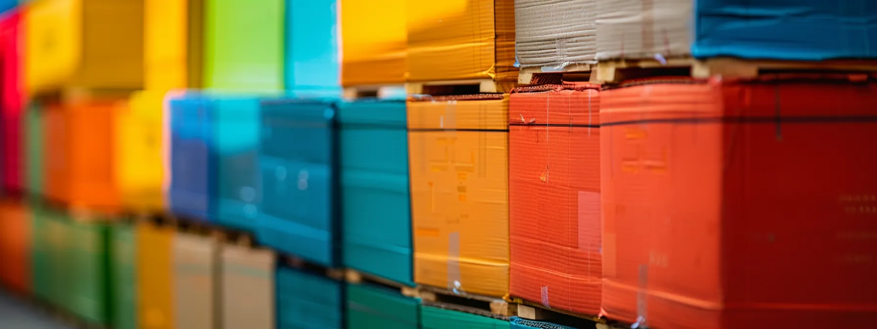 a stack of personalized boxes bearing the logo of a local business in vibrant colors, ensuring secure transportation of goods by movers in irvine, ca (33.6846° n, 117.8265° w).
