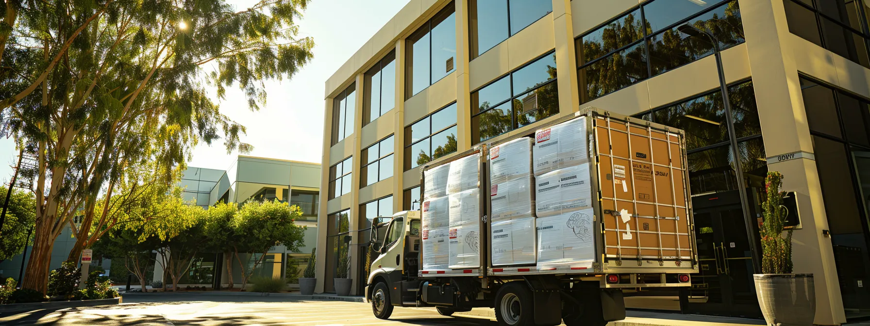 a professional moving company carefully transporting specialized office equipment in san diego.