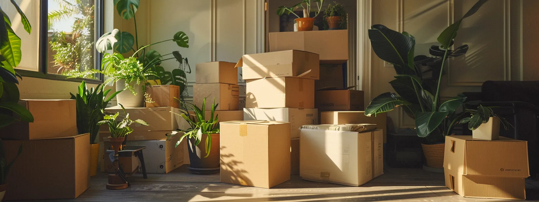 efficiently pack moving boxes in a modern san diego apartment.